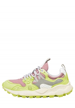 Flower Mountain Yamano 3 Sneakers Dam Ljusgröna Lila | YVD3265VT