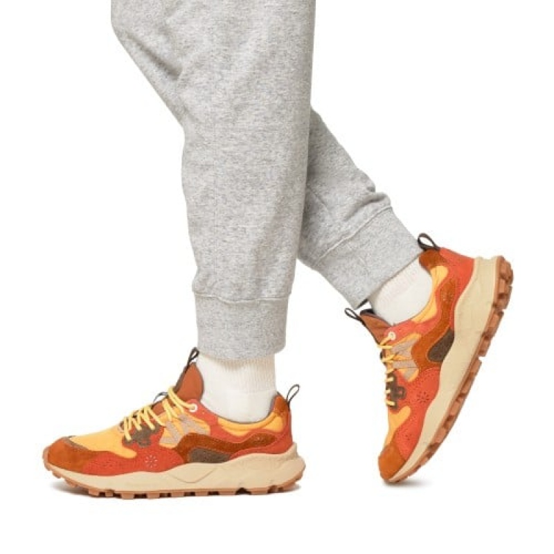 Flower Mountain Yamano 3 Hkdelic Sneakers Herr Bruna Orange | MXR5490MI