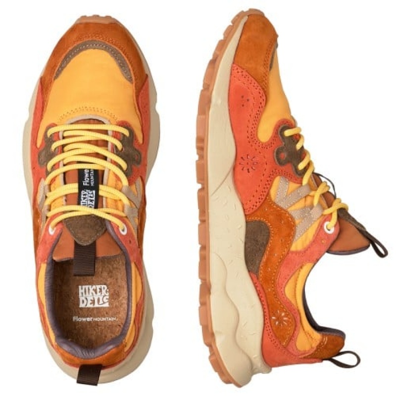 Flower Mountain Yamano 3 Hkdelic Sneakers Herr Bruna Orange | MXR5490MI