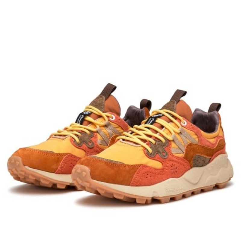 Flower Mountain Yamano 3 Hkdelic Sneakers Herr Bruna Orange | MXR5490MI