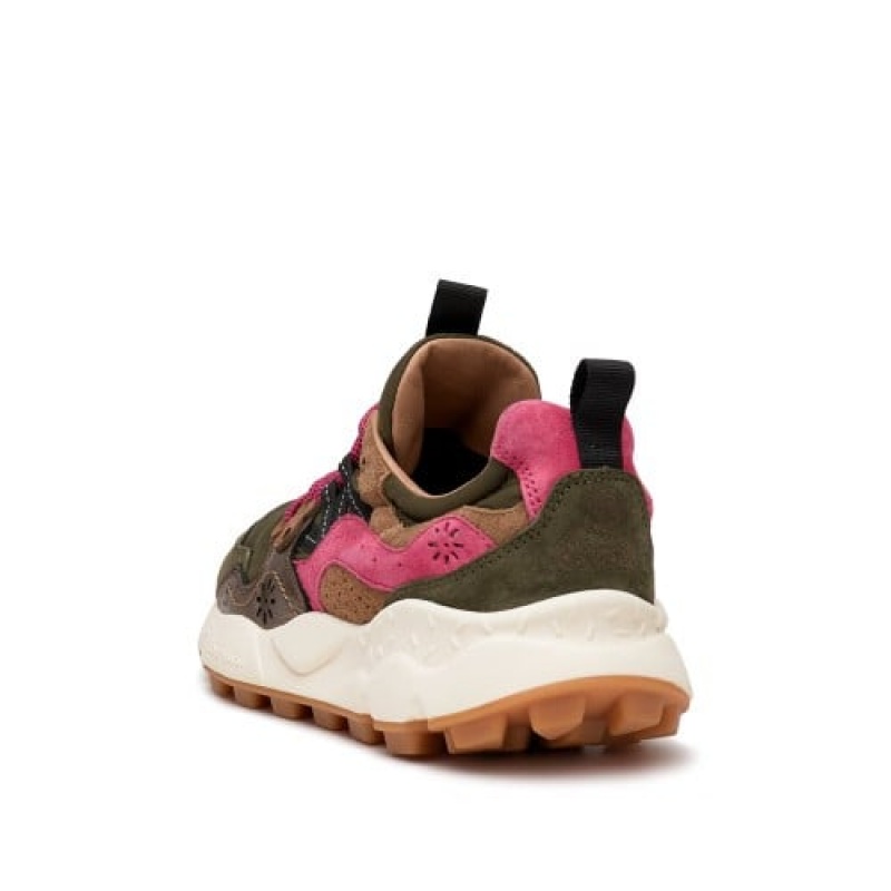 Flower Mountain Yamano 3 Sneakers Dam Gröna Rosa Bruna | IFS1358MD