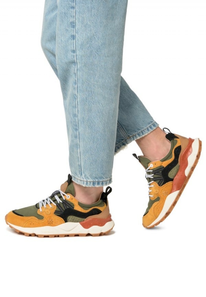 Flower Mountain Yamano 3 Sneakers Herr Orange Gröna | OQN2685NB