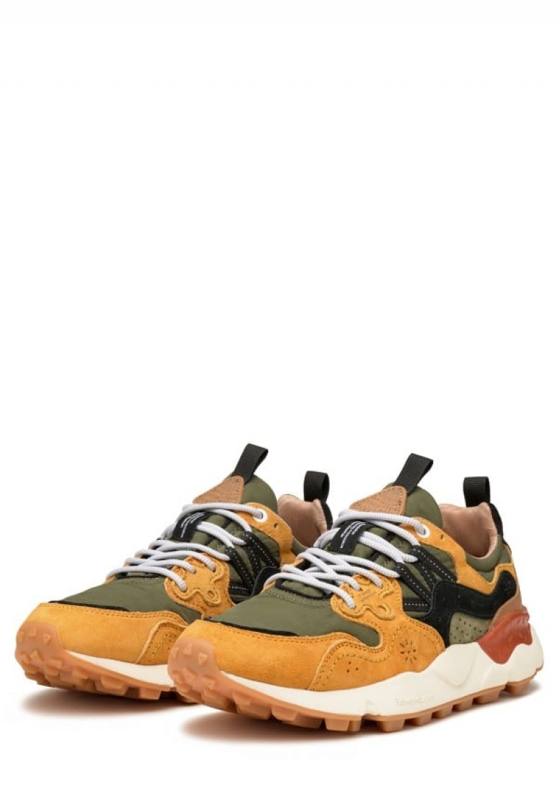 Flower Mountain Yamano 3 Sneakers Herr Orange Gröna | OQN2685NB