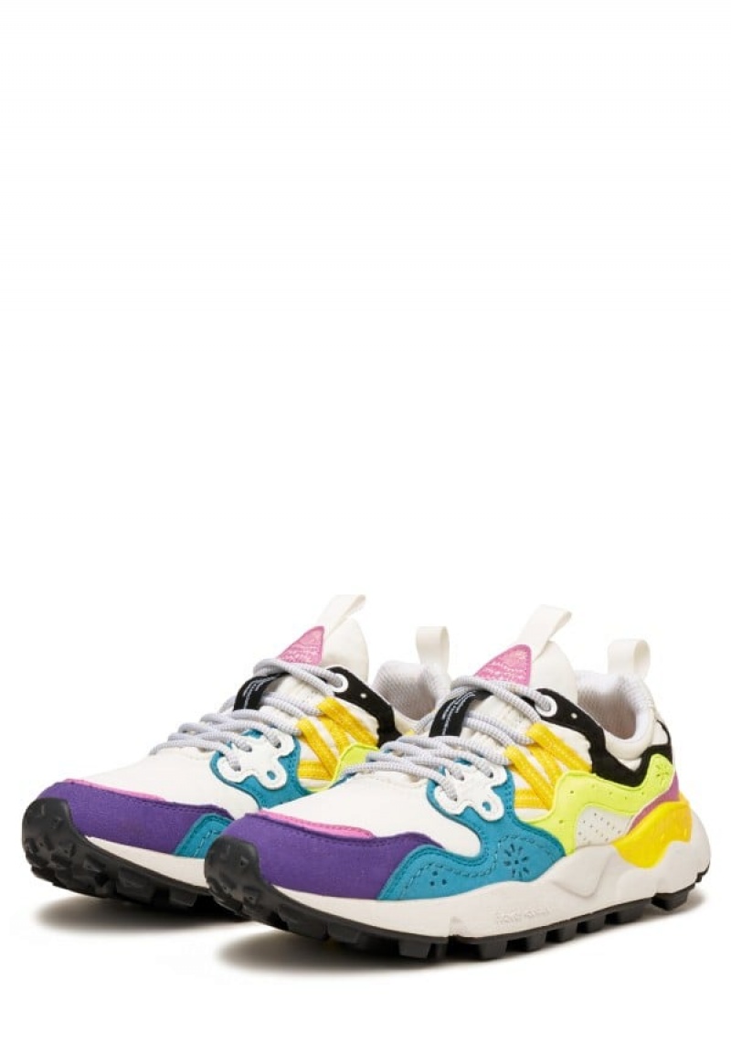 Flower Mountain Yamano 3 Uni Sneakers Dam Vita Blå Gula | HNC3811FX