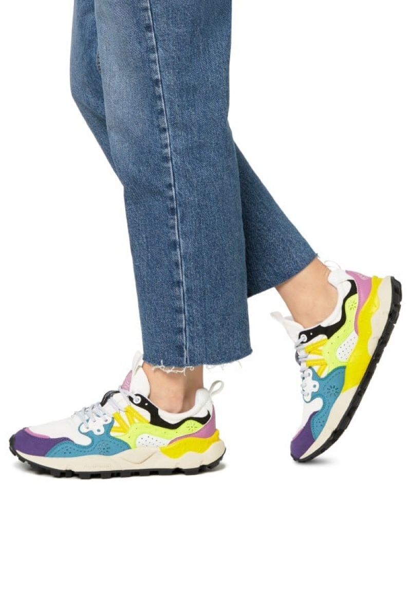 Flower Mountain Yamano 3 Uni Sneakers Herr Vita Blå Gula | GEU557XY